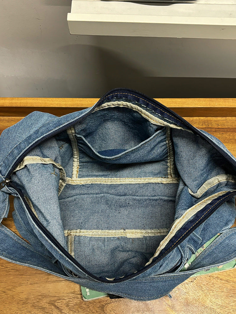 Women's Large Capacity Retro Denim Street Temperament Women's Shoulder Bag