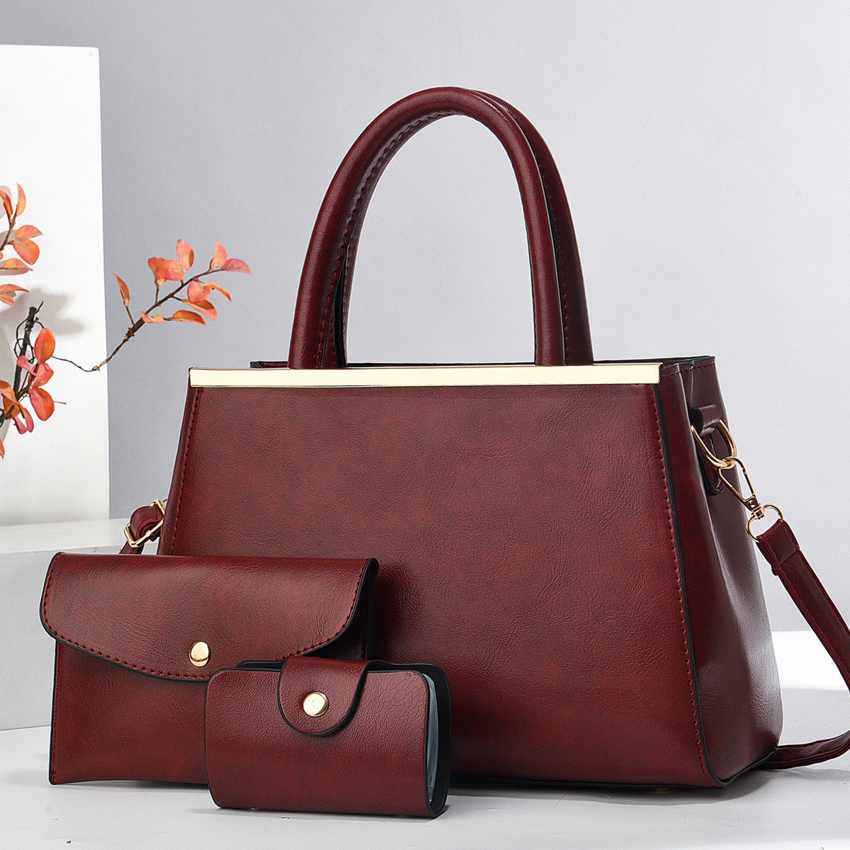 Lady's Material Retro Portable Mix Simple Large Women's Handbag