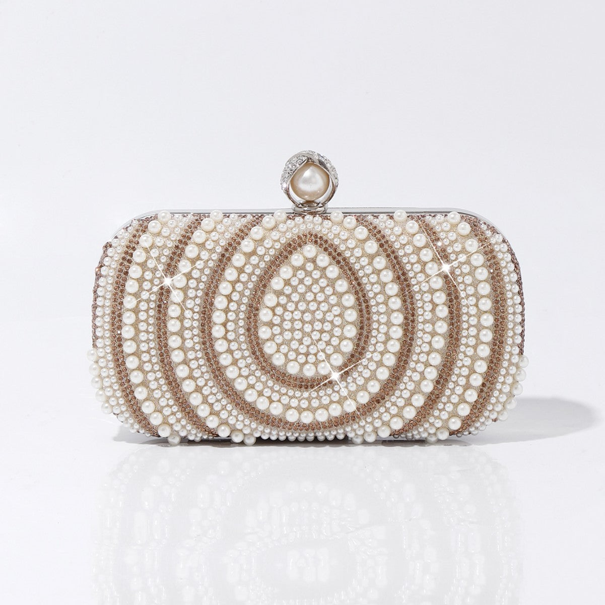 Vintage Water Drop Pearl Clutch Party Dinner Bag