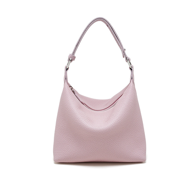 Women's First Layer Cowhide Lunch Box Underarm High Sense Genuine Leather Bags