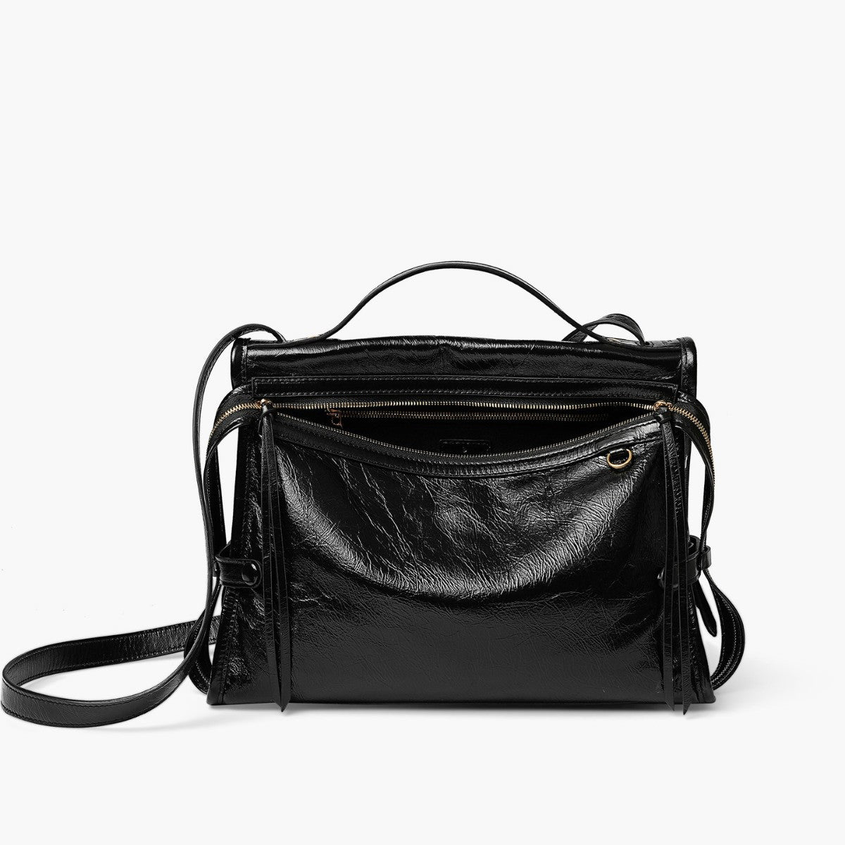 Face Oil Wax Leather Portable Large Women's Shoulder Bag