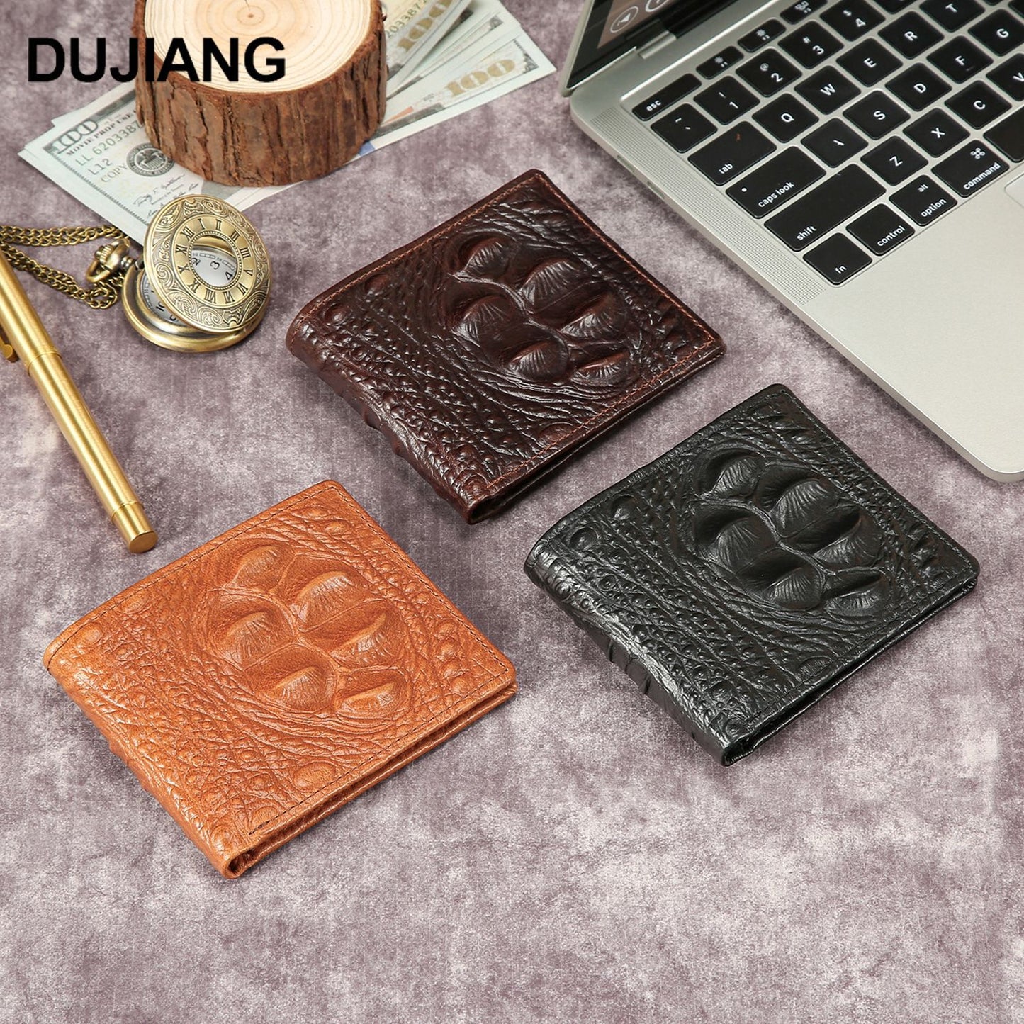 Men's Cowhide Creative Vintage Genuine Leather Business Large Coin Purses