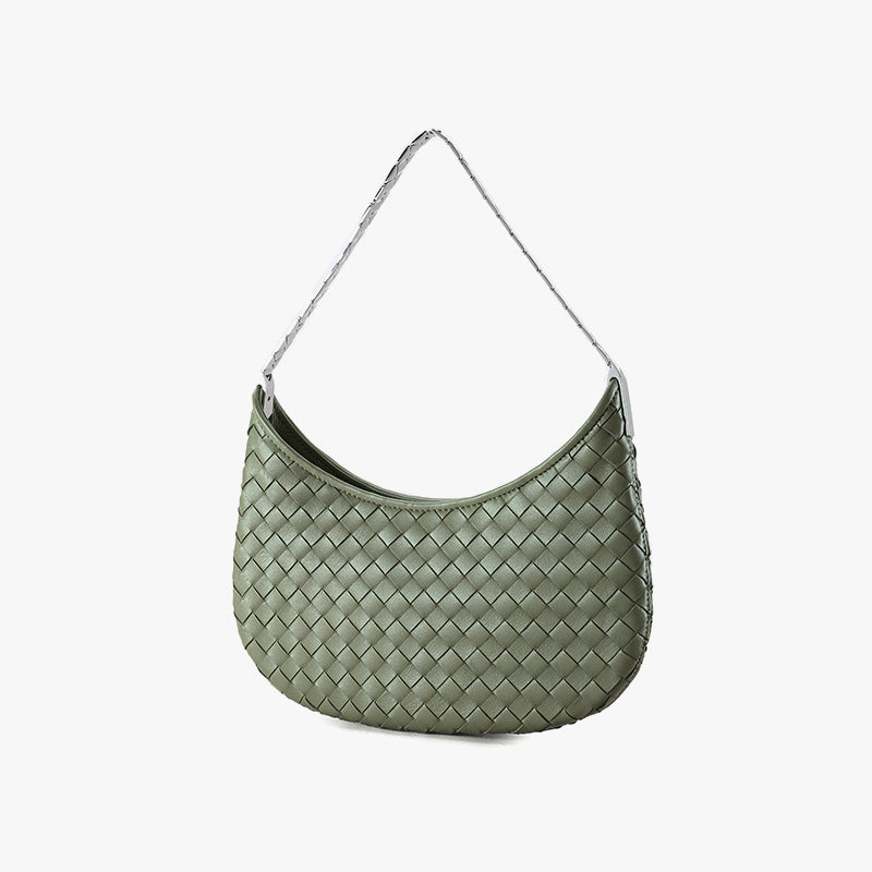 Women's Korean Style Hand-woven Sheepskin Design High-grade Genuine Leather Fashion Women's Shoulder Bag