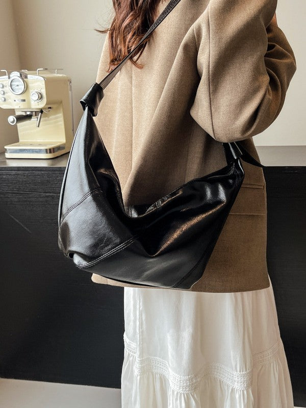 Women's Idle Style Soft Leather Oil Wax Dumpling Retro Large Capacity Women's Messenger Bag