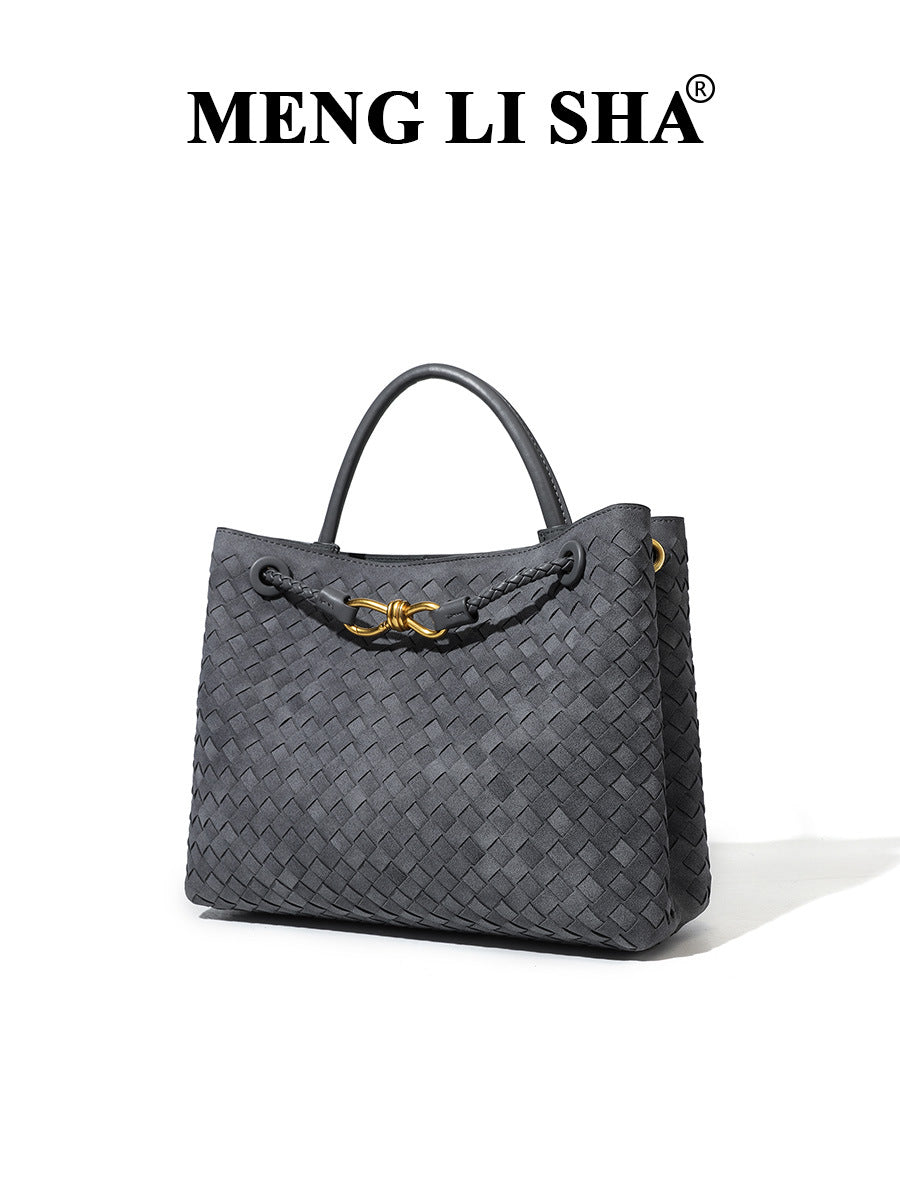 Women's High-grade Portable Vintage Frosted Suede Woven Women's Handbag