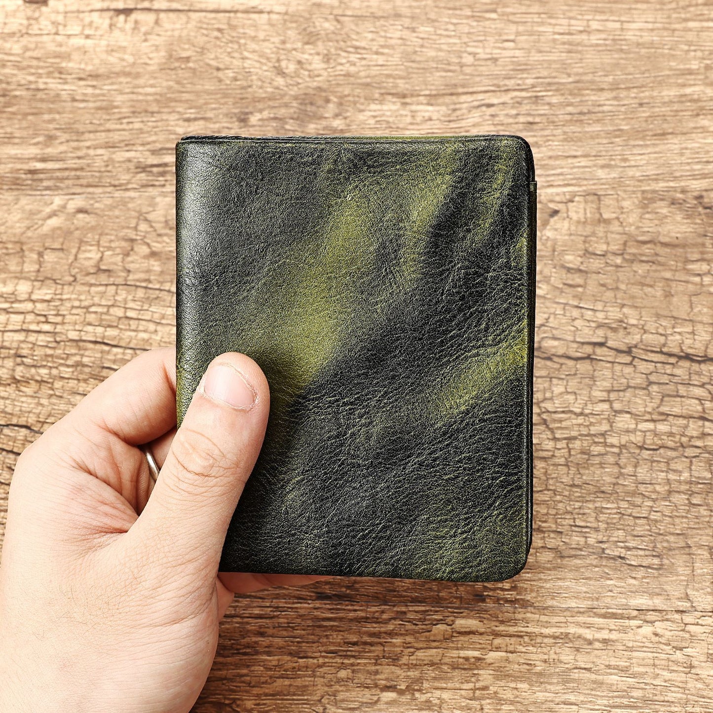 Men's Leather Vertical Short Advanced Sense Brushed Men's Wallet