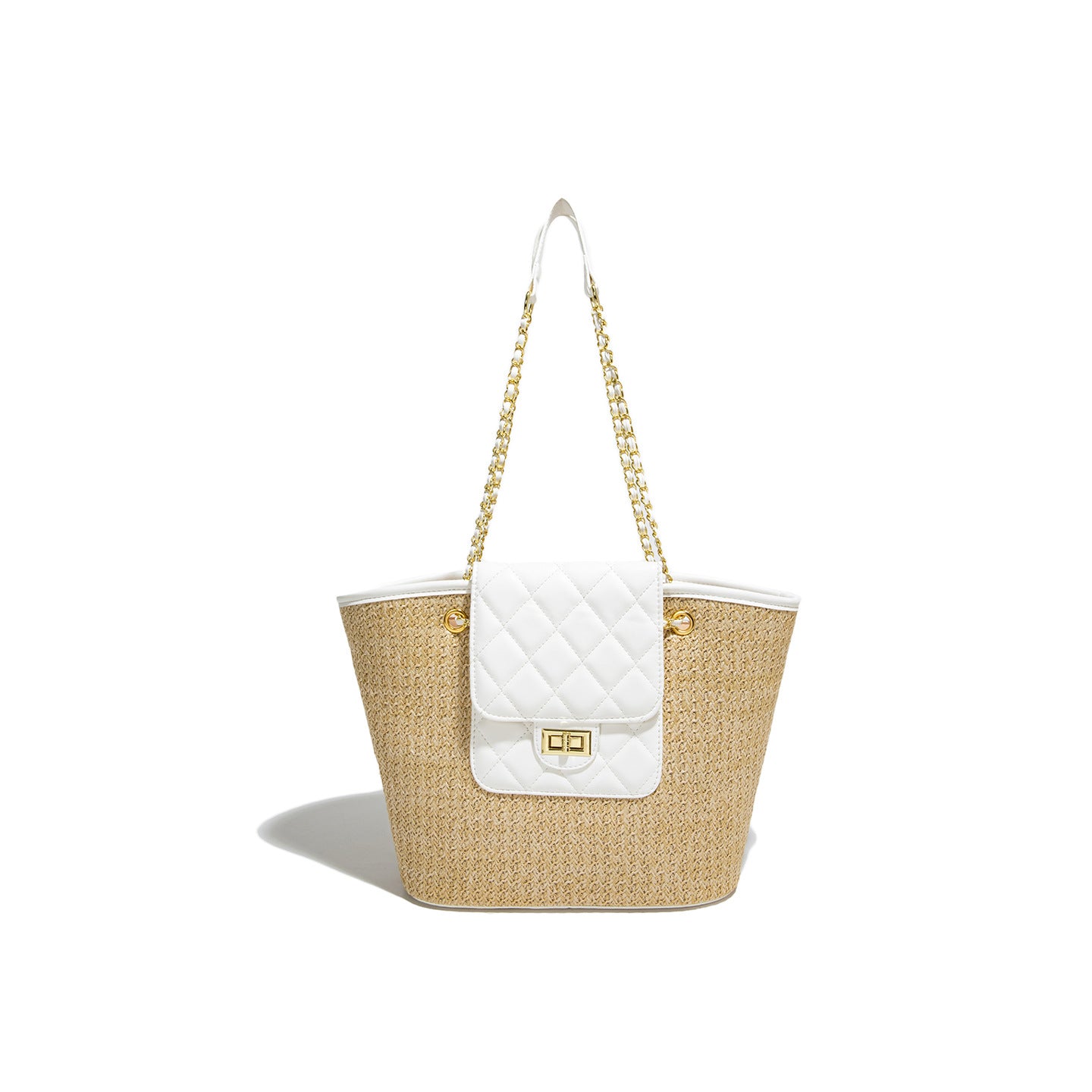 Women's Classic Style Straw Chain Underarm Commuter Shoulder Bags