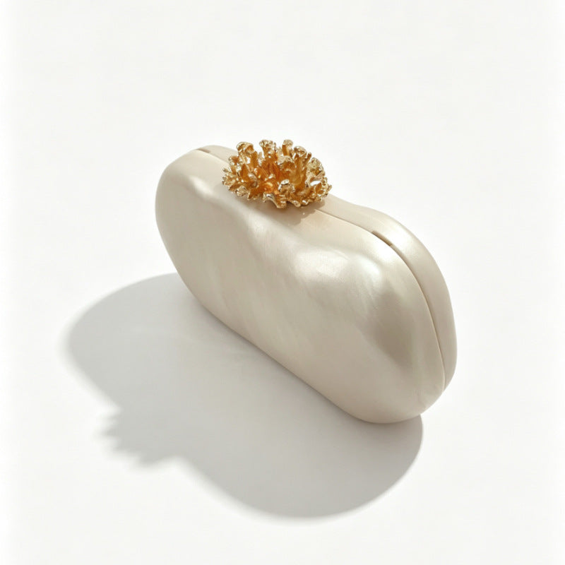 Alloy Flower Head Pressing Die Solid Color Acrylic Shaped Clutch Dinner Bag