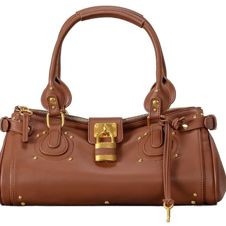 Women's Fashion Portable Retro Rivet Head Trendy Lock