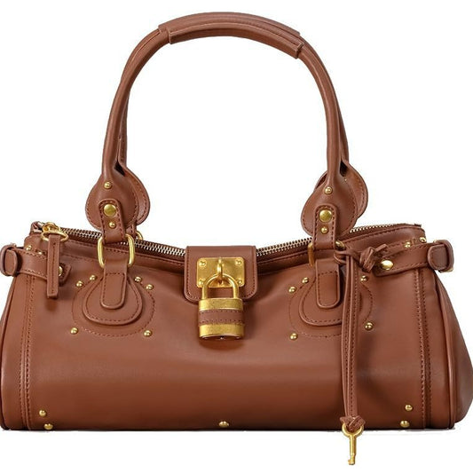 Women's Fashion Portable Retro Rivet Head Trendy Lock