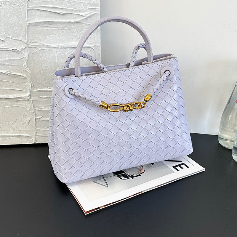 Women's Metal Cord Fastener Woven Niche Advanced Women's Messenger Bag