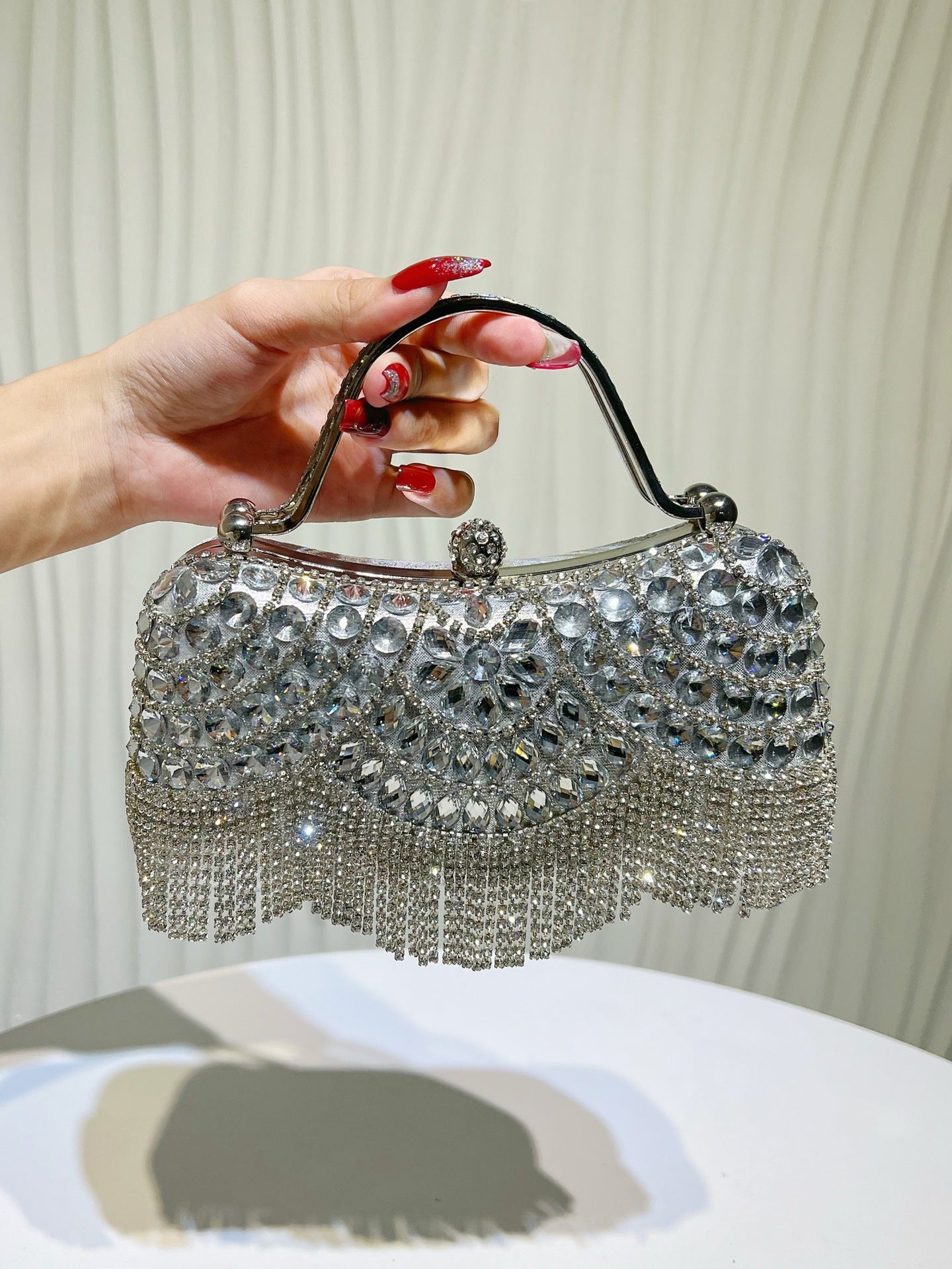 Diamond Clutch Tassel Birthday Wedding Banquet Women's Handbag
