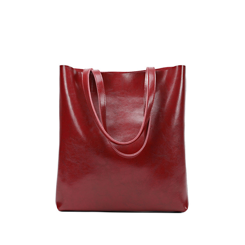 Women's Cow Leather Fashion Simple Large Capacity Portable Women's Shoulder Bag