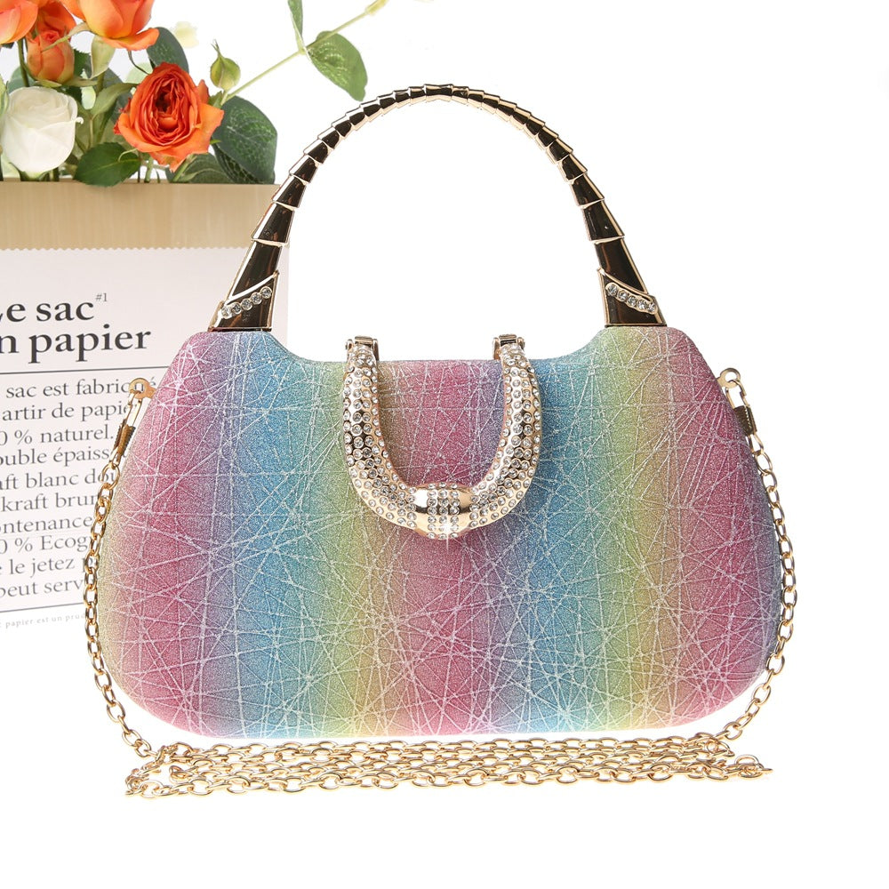 Women's Popular Thin Glittering Portable Clutch Dress Banquet Bags