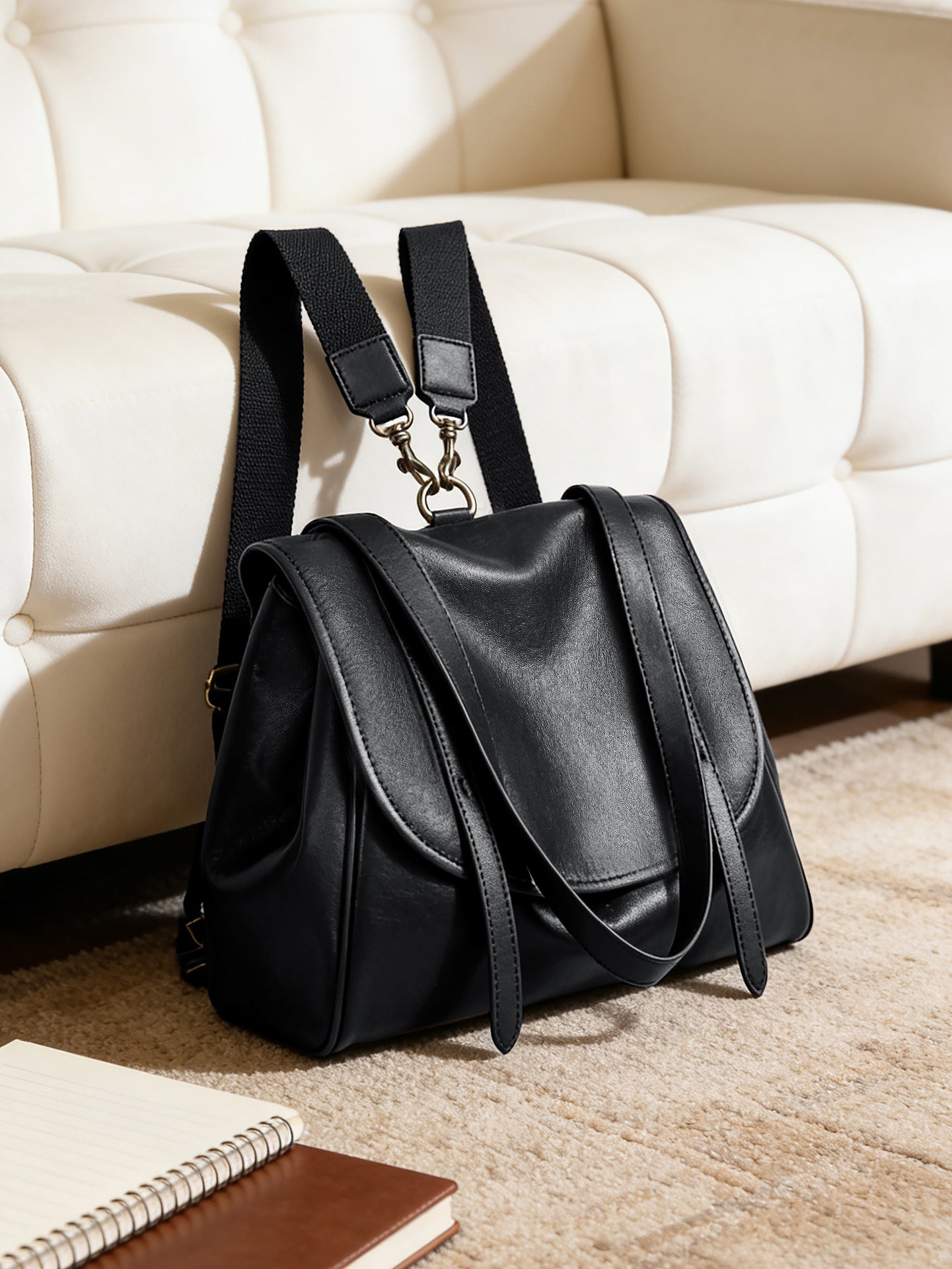 Leather Large Capacity Vintage Soft Fashion Women's Shoulder Bag