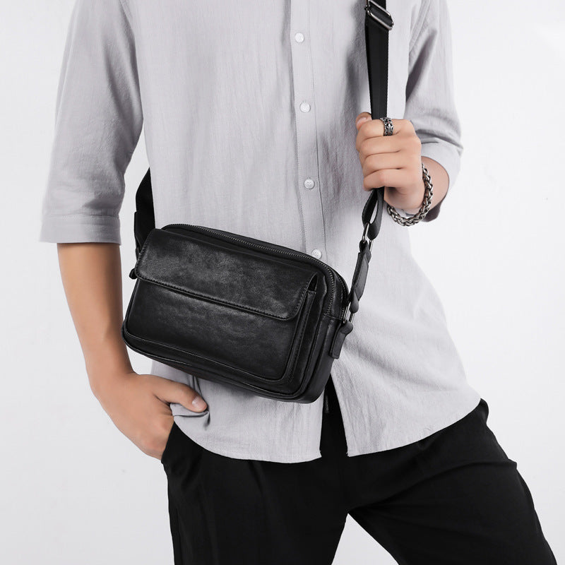 Men's Leather Horizontal Cowhide Soft Business Fashion Men's Bags