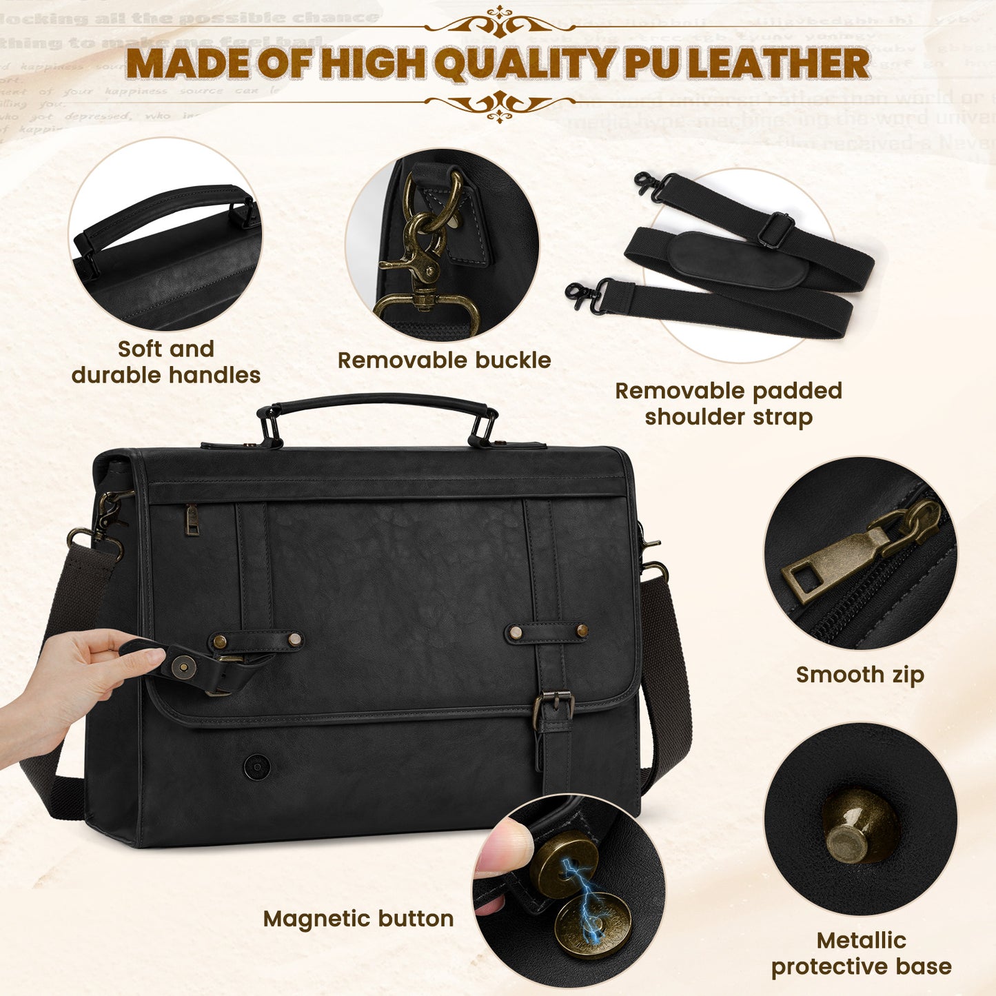 Men's Waterproof Retro Computer Large Capacity Business Bags