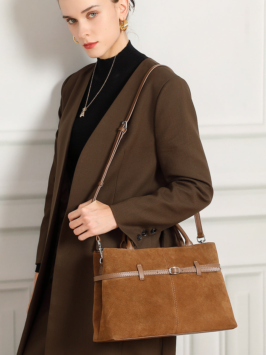 Women's Large Suede Matte Leather Capacity Loose Women's Messenger Bag