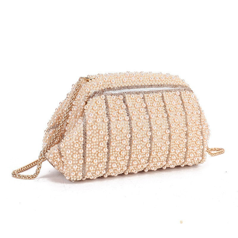 Women's Elegant Diamond Clutch Pearl Rhinestone Party Bags