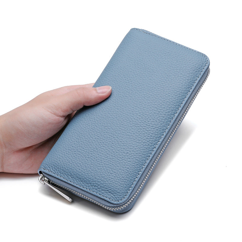 Women's & Men's Genuine Leather Long Cowhide Clutch Men's Wallet