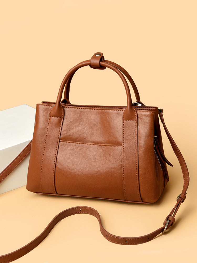 Women's Large Capacity Totes First Layer Cowhide Leather Women's Handbag