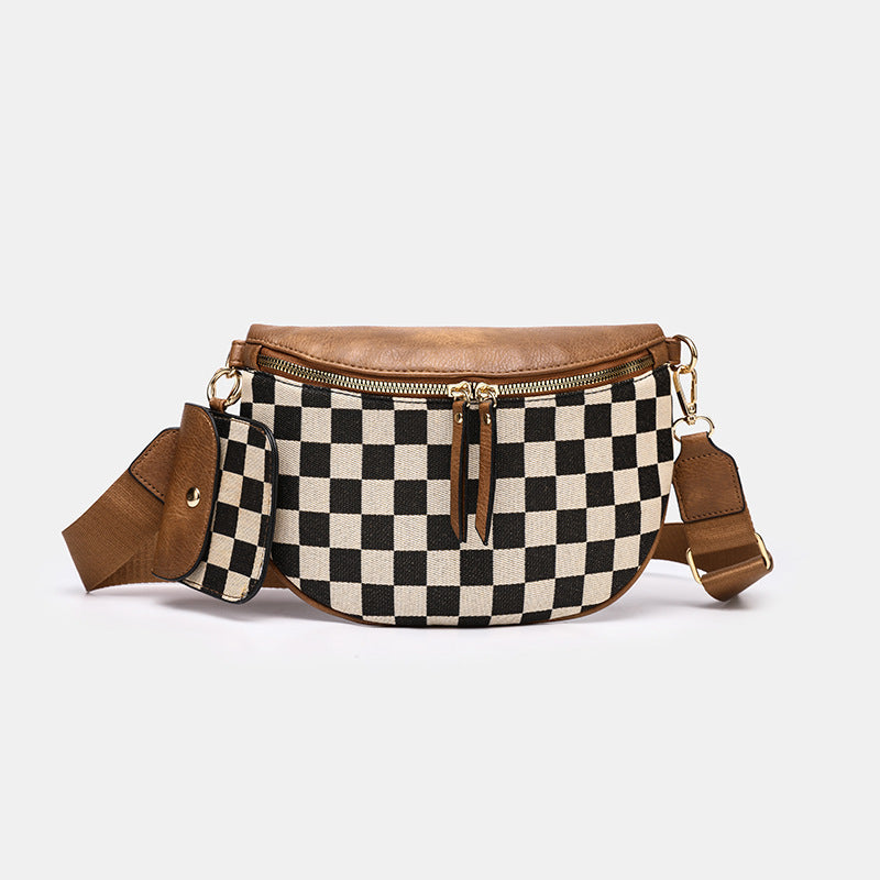 Popular Women's Chessboard Plaid Trendy Versatile Bags