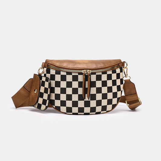 Popular Women's Chessboard Plaid Trendy Versatile Bags