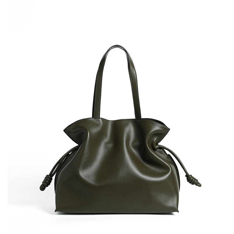 Women's High-grade Genuine Leather Portable Cowhide Design Tote Bags