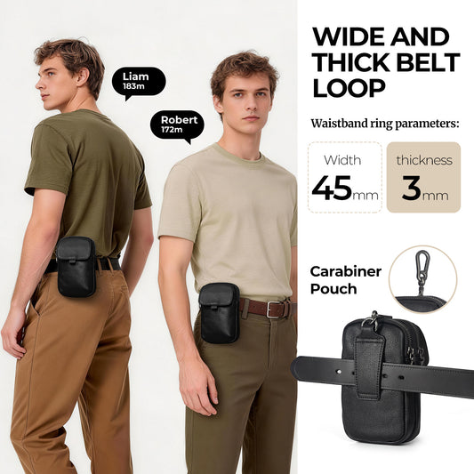 Men's Pocket First Layer Cowhide Hanging Vertical Men's Fanny Pack