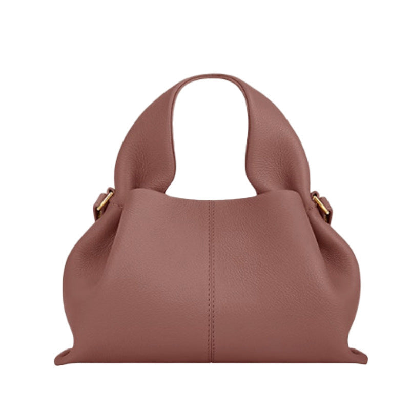 French Style Cloud Lychee Pattern Cowhide Bags