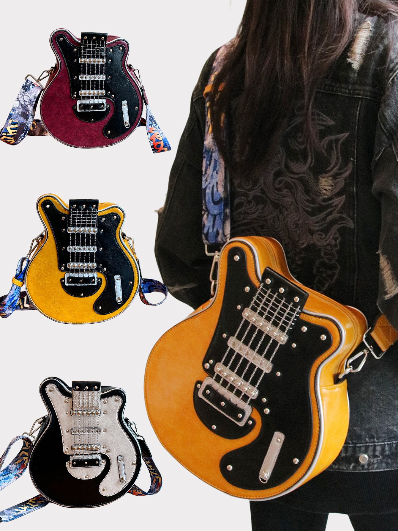 Personalized Creative Hot American Retro Guitar Shape Bags