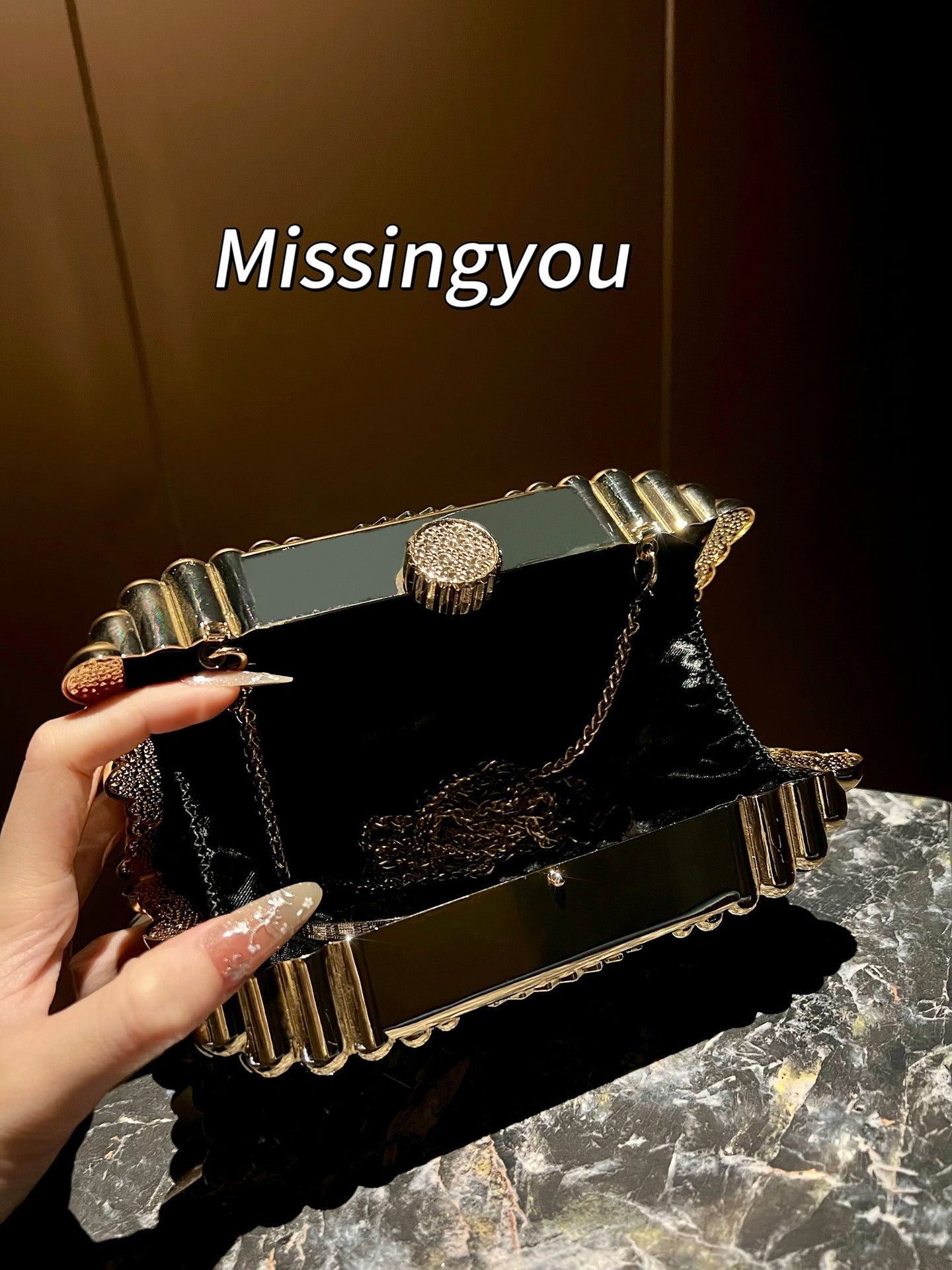 Women's Affordable Luxury Style Super Flash Party Clutch Vintage Dinner Bag