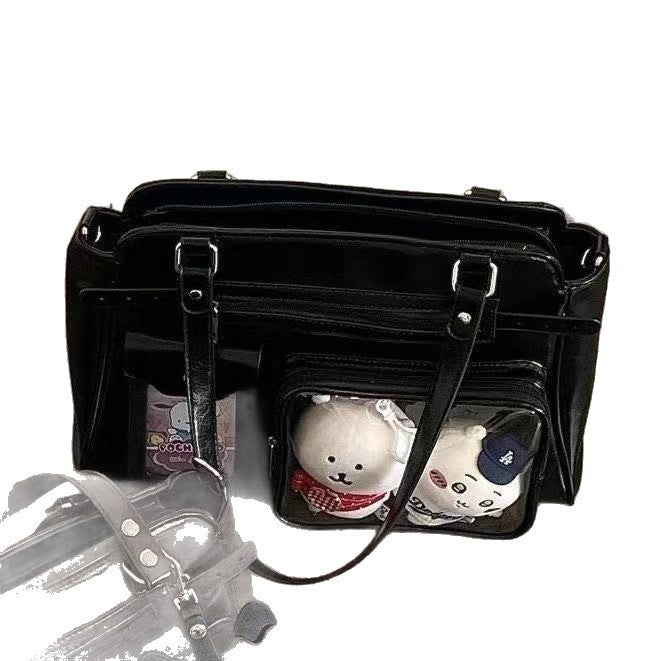Transparent Motorcycle Cartoon Two-dimensional Storage Bracket Women's Shoulder Bag