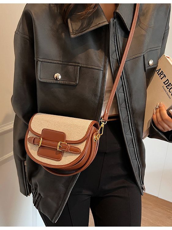 Women's Design Saddle Color Matching Fashion Advanced Women's Messenger Bag