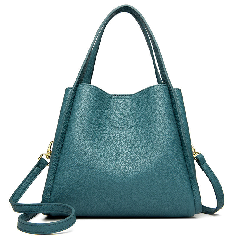 Women's Soft Leather Vegetable Basket High-grade Elegant Women's Shoulder Bag