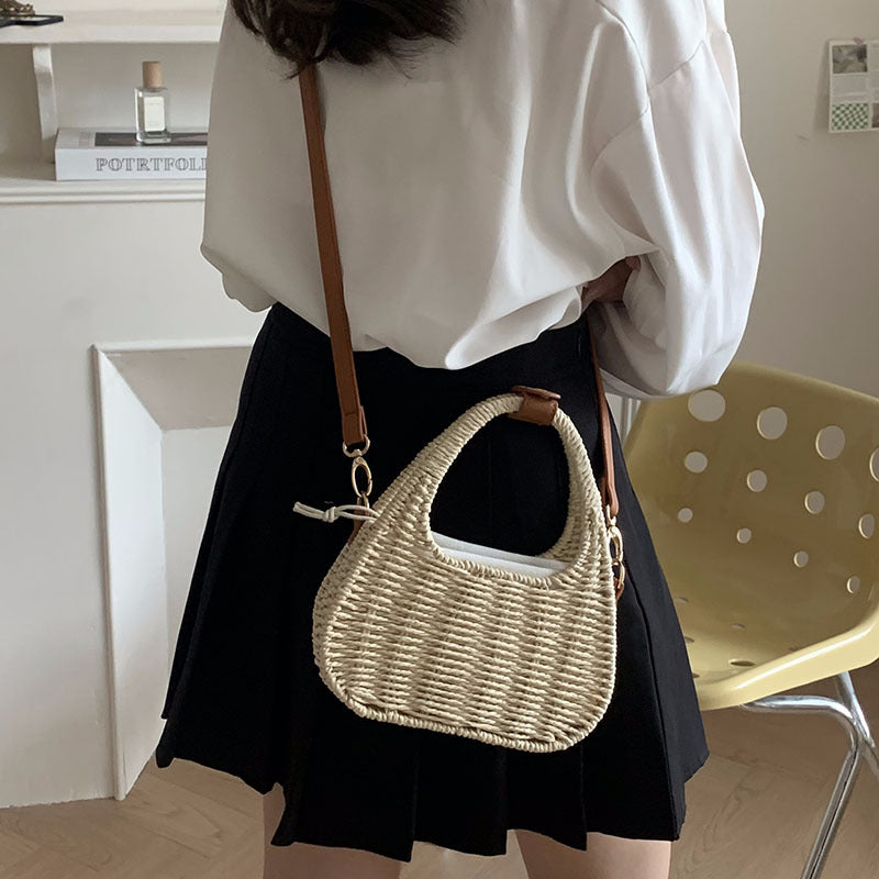 Straw Versatile Woven Vacation Beach Korean Style Women's Messenger Bag