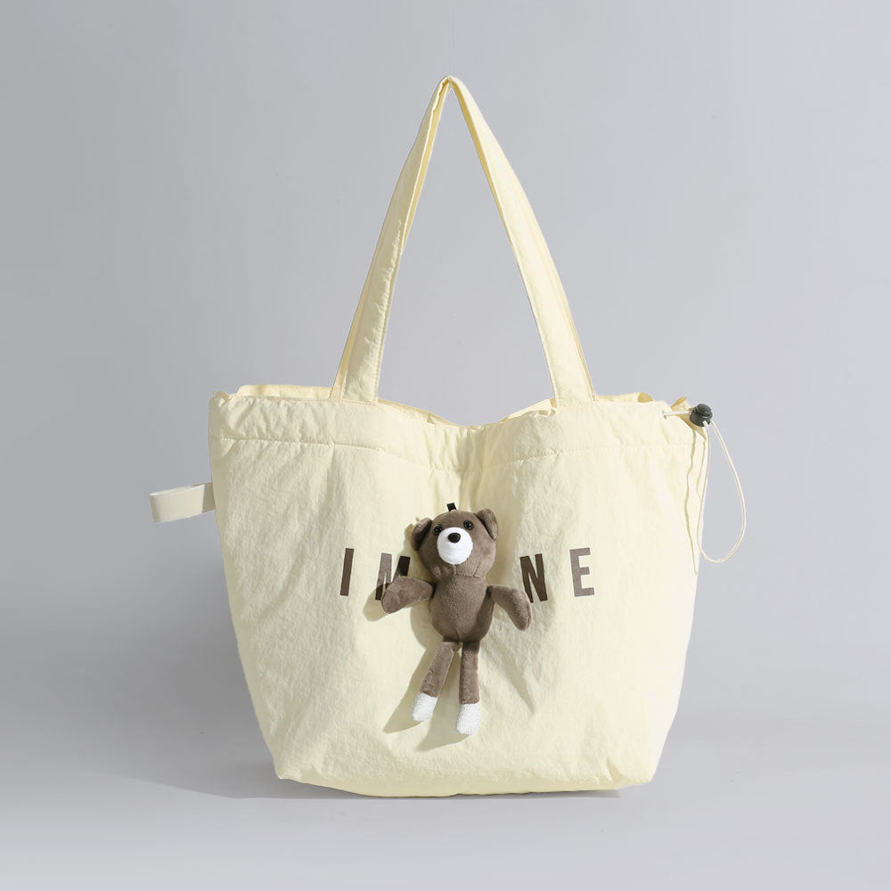 Women's Bear Canvas Daily Female Large Capacity Environmental Protection Cute Tote Bag