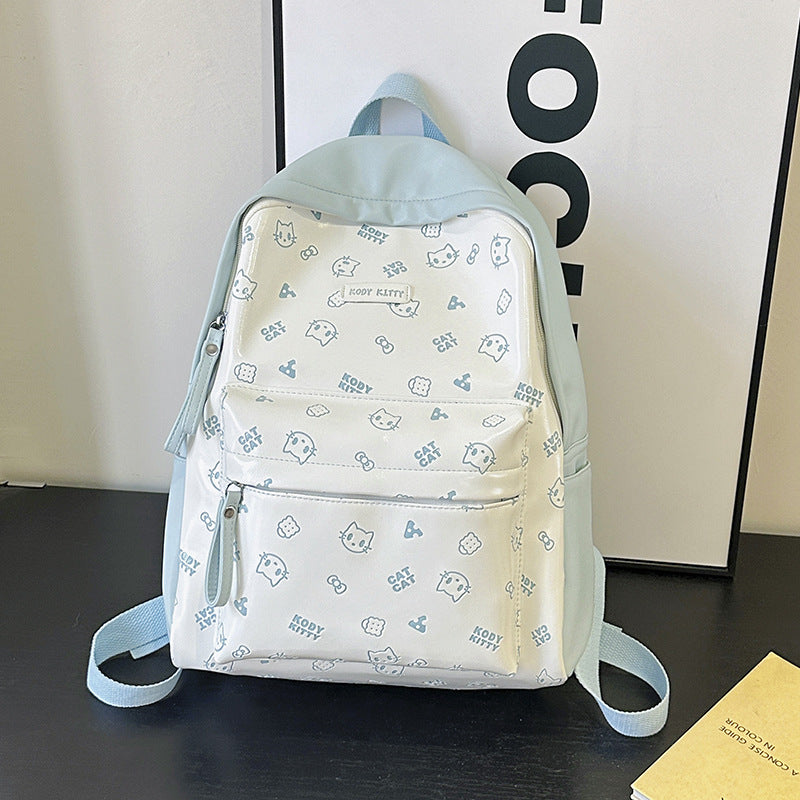 Kitten Cartoon Lightweight Good-looking Large Capacity College Student Schoolbag