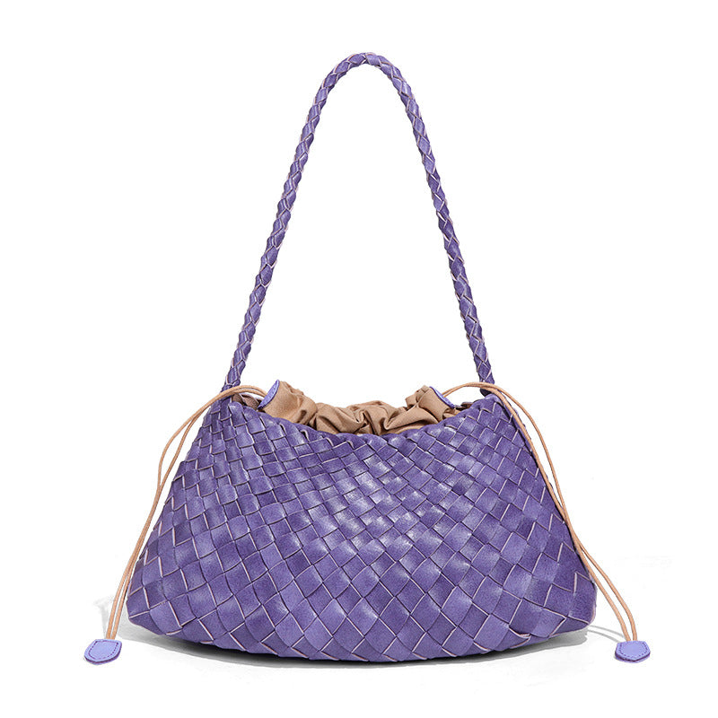 Women's Urban Simple Retro Solid Color Vegetable Basket Mother Underarm Women's Handbag