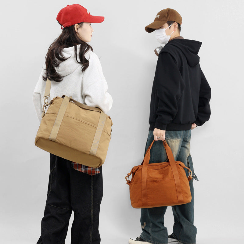 Women's Solid Color Simple Mummy Diaper Canvas Handbags