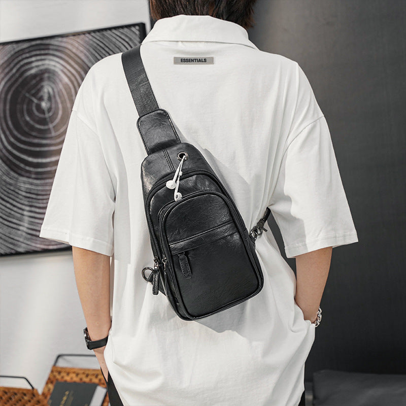 Creative Men's Retail Trendy Leather Boys Men's Chest Bag