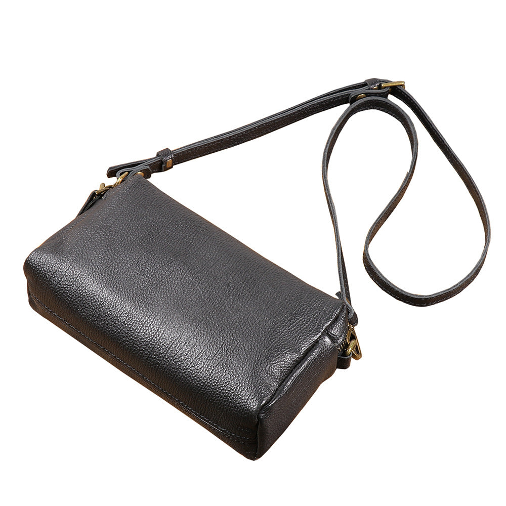 Women's Trendy Genuine Leather First Layer Exquisite High-grade Small Square Bags
