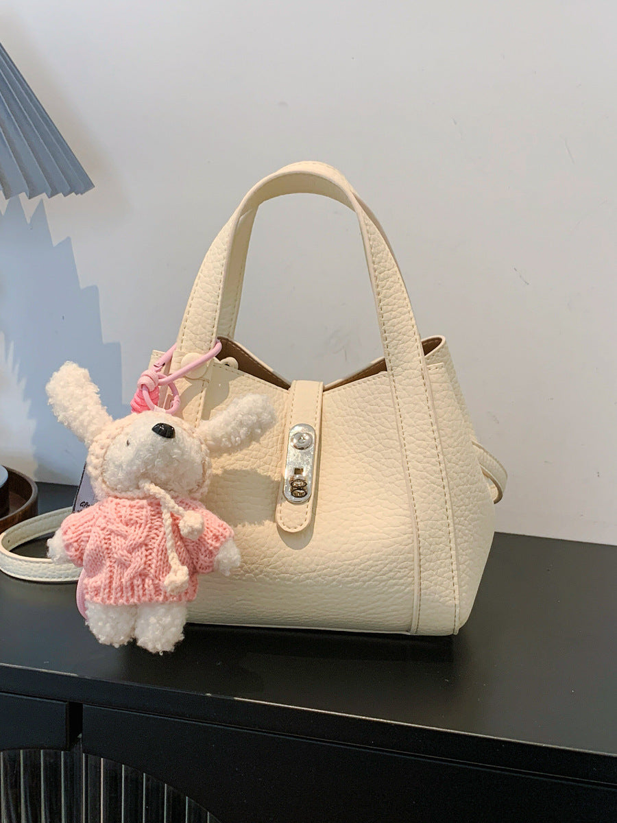 Women's Korean Style Lychee Pattern Cute Plush Pendant Lock