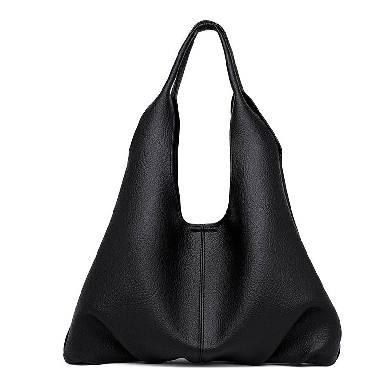 Women's Lychee Pattern Simple Trendy Large Capacity Soft Leather Women's Shoulder Bag