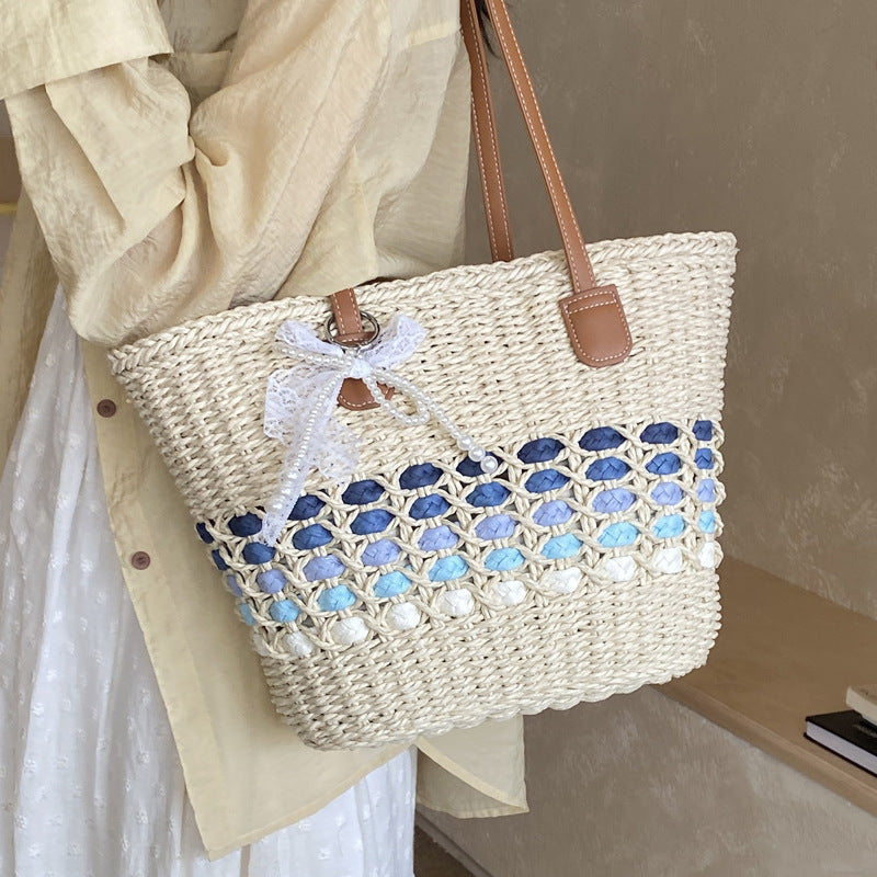 Women's Fashion Commuter Large Capacity Straw Woven Popular Women's Shoulder Bag