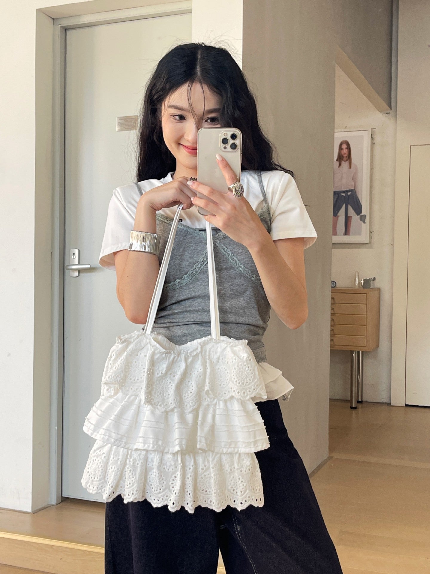 Ruffles Lotus Leaf Skirt Style Layered Women's Shoulder Bag
