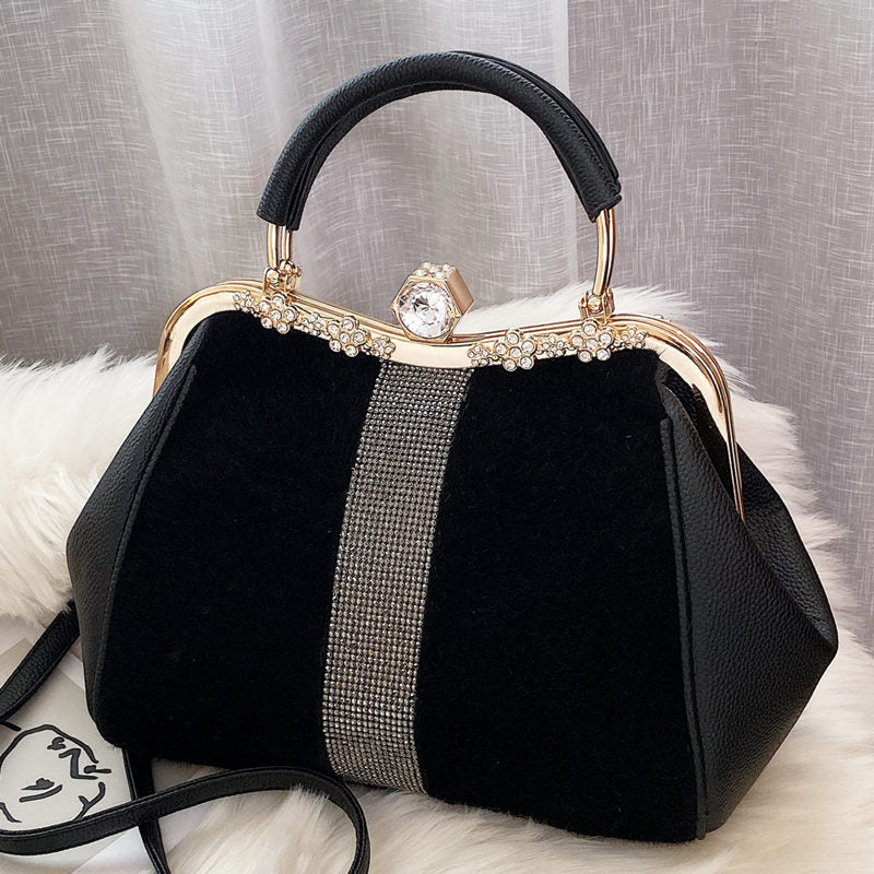 Women's Horse Fur Generous Clip Big Women's Shoulder Bag
