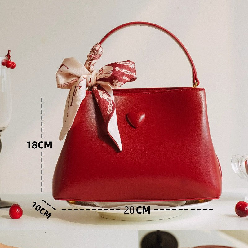 Women's Red Bridal Wedding High-grade Large Capacity Usually Available Handbags