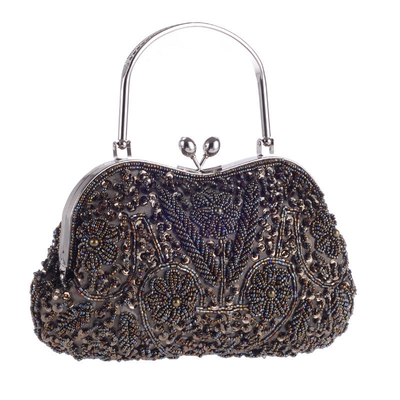 Women's Chinese Style Ethnic Beaded Old Party Clutch Dinner Bag
