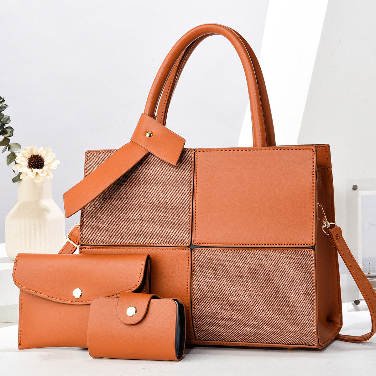 Stitching Large Capacity Shaping Retro Fashion High Sense Women's Shoulder Bag